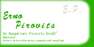 erno pirovits business card